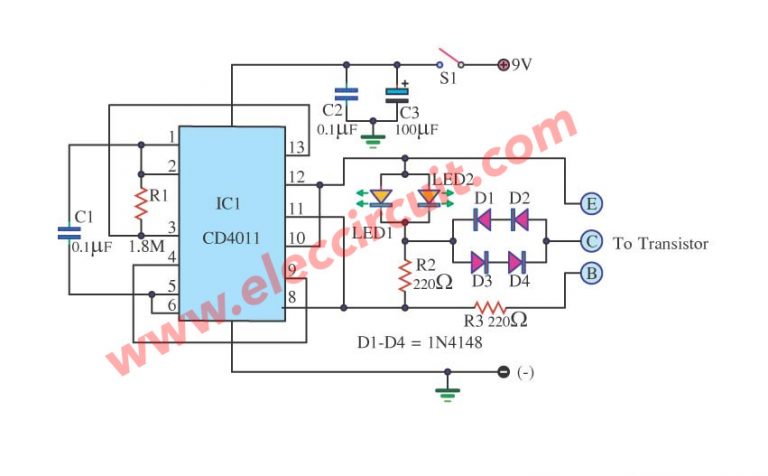 Transistor Tester Circuit Diagram