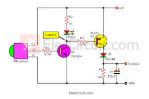 Simple Automatic Motion Sensor Light Circuit ElecCircuit