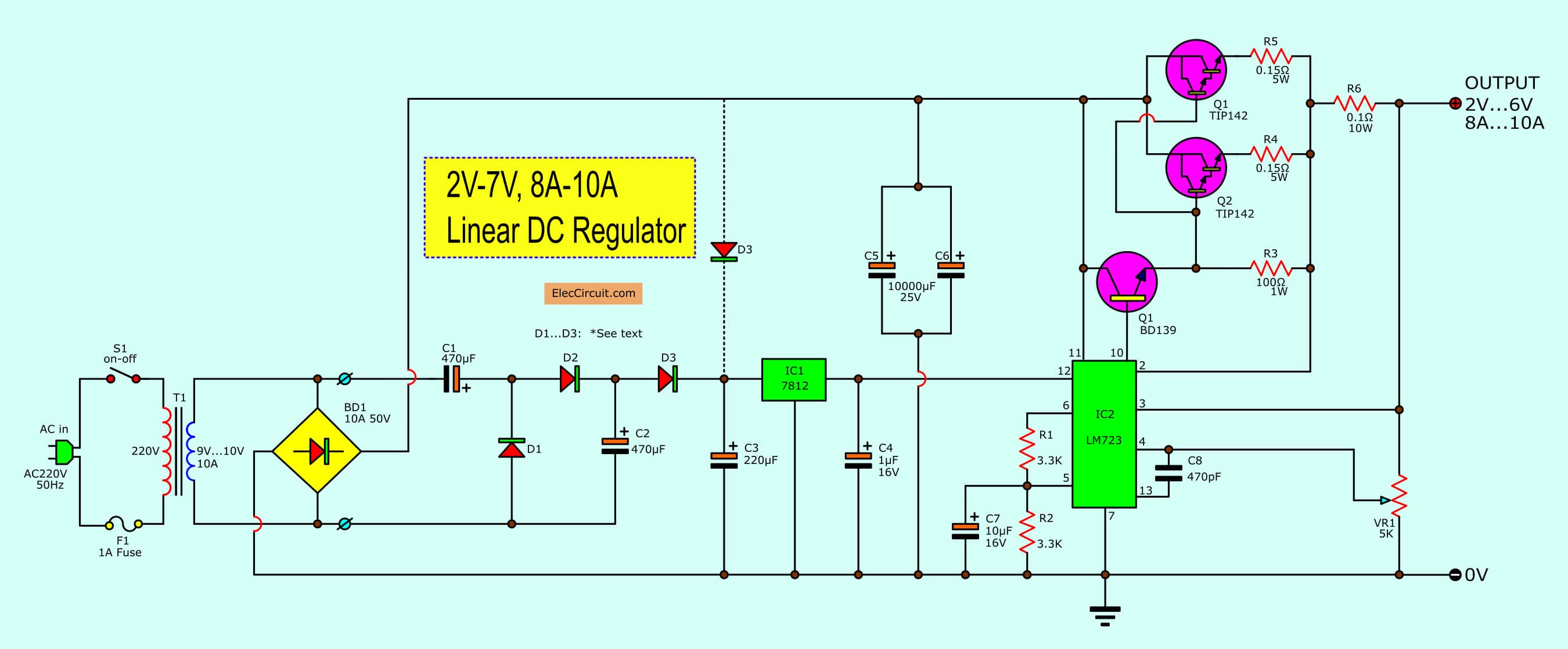 How to make 12v 5A Power Supply, 2N3055