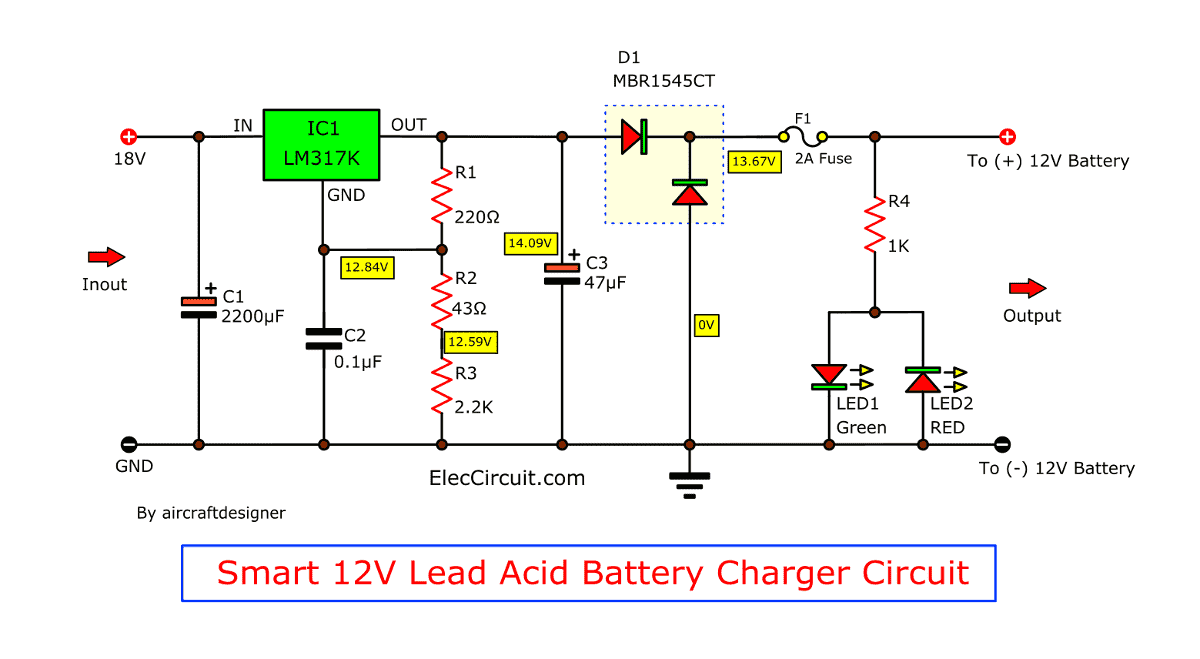 need help in designing PWM 12v lead acid battery charger trickle charger circuit diagram 