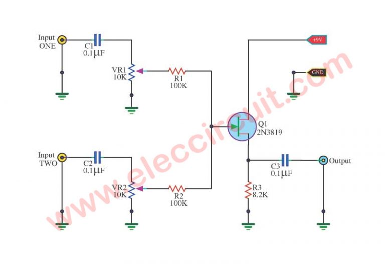 12 Channel Audio Mixer Circuit Diagram