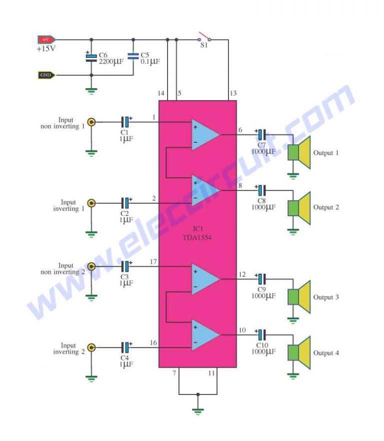 How To Use Tda1554 Ta8225 Ha13118 Audio Bridge Amplifier Circuits