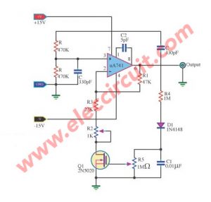 Wien Bridge Oscillator circuits using Op-amp and FET | ElecCircuit.com