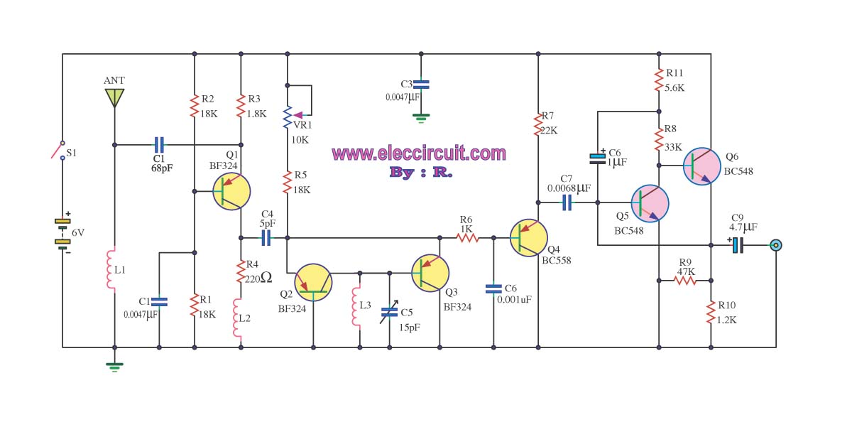 FM receiver circuit with PCB - Simple circuit ... super tuner wire diagram 