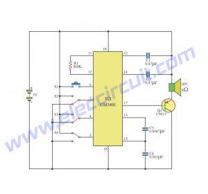 Learn Melody Tone generator circuits using HT82207 | UM3491| MM5837 ...