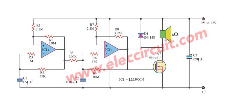 Make Police Siren Circuit Using 555 Timer Transistors