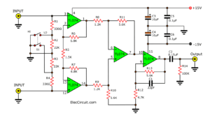 Transistors Dynamic Microphone Preamplifier Circuit with PCB