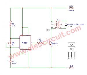 Fluorescent driver with 6V, 12V battery and blinking light circuit ideas