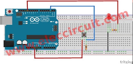 to use Push button | Toggle Switch on-off with Arduino | ElecCircuit