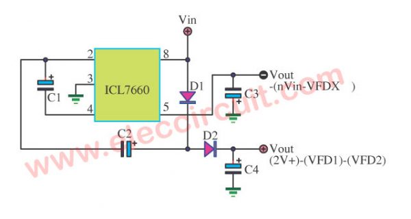 ICL7660 DC to DC Converter input 5V to output +/-5V | ElecCircuit.com