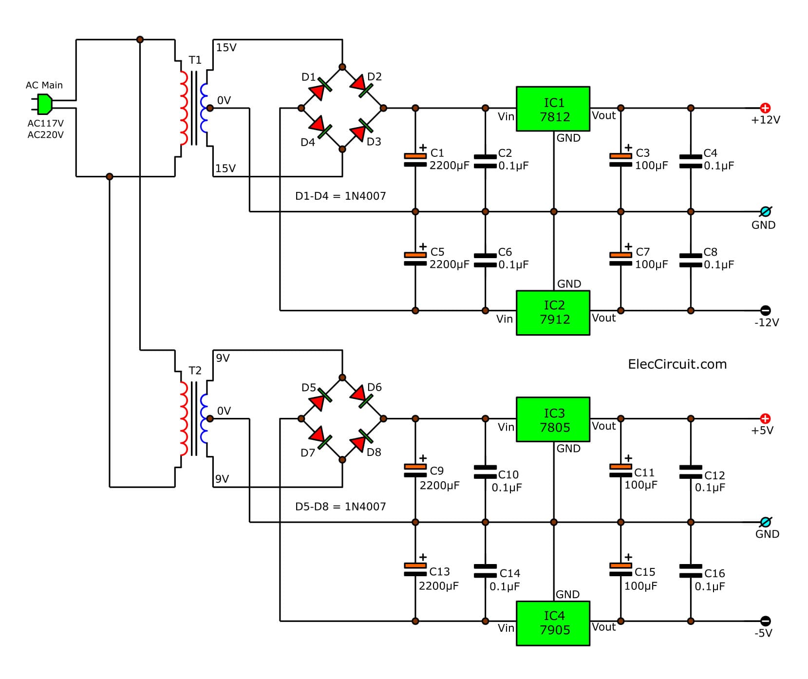 Circuit Diagram 12v Dc Power Supply