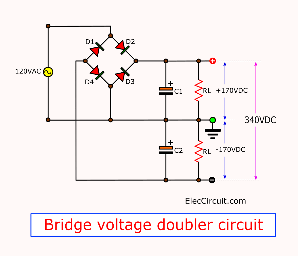 Bridge rectifier voltage doubler