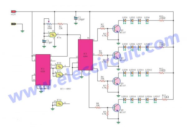 Led Light Sequencer Circuits Running Light 6365