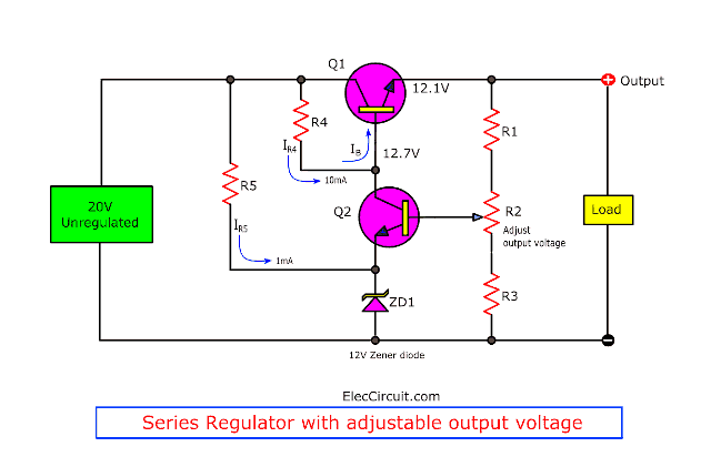 Simple constant voltage circuit using small transistors ...