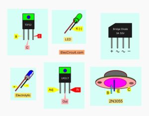 important polarity components of 3A power supply using LM317