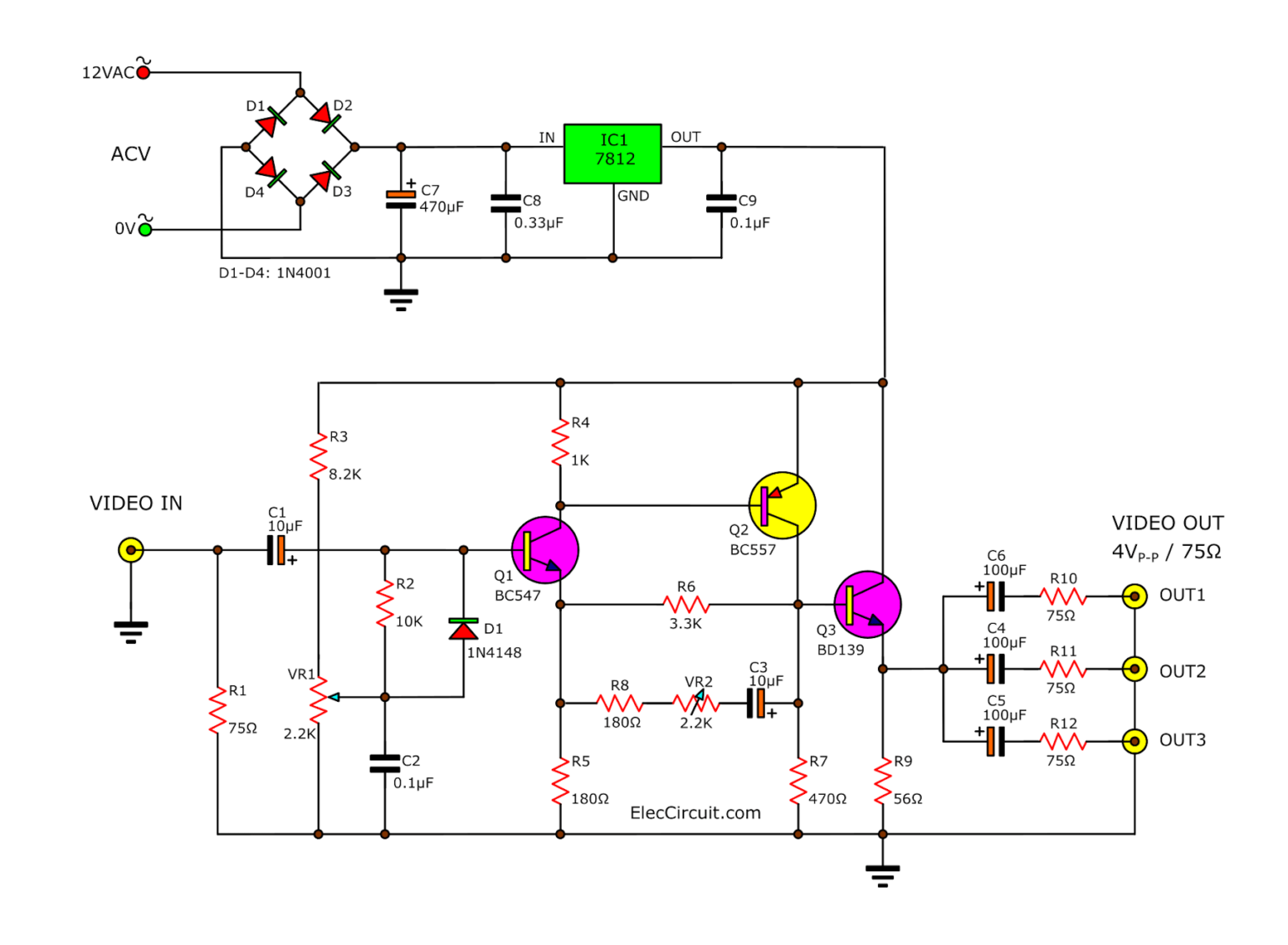 Транзистор видео. Усилитель на bc547. Audio Amplifier with bc547. Video Amplifier.