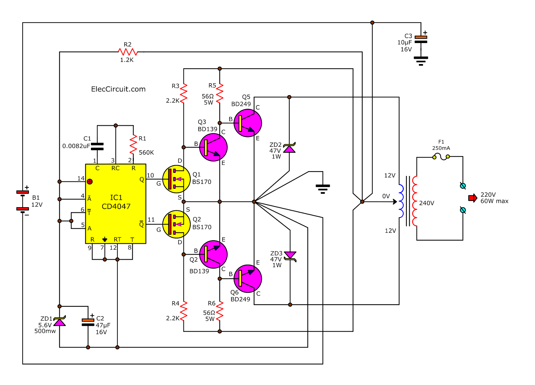 220vdc To 220vac Inverter Circuit Diagram Mz 9679 How To Build Cheap 12v To 220v Inverter 