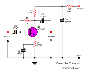 4 Preamplifier circuits using transistors - Eleccircuit.com