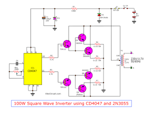 4 CD4047 Inverter circuits 60W-100W 12V to 220VAC | ElecCircuit