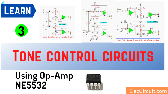 5 Tone control (bass mid treble) circuits using NE5532, 4558, LF353