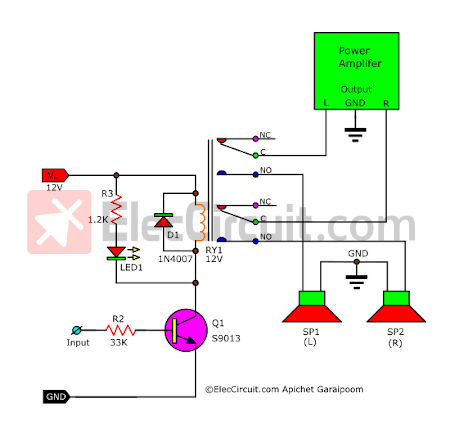 Transistor driver circuit for relay 2 contacts
