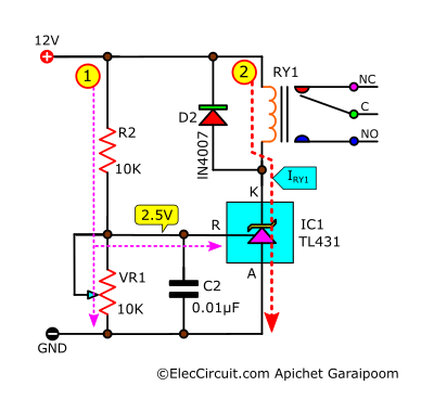 11V voltage detector circuit  using TL431