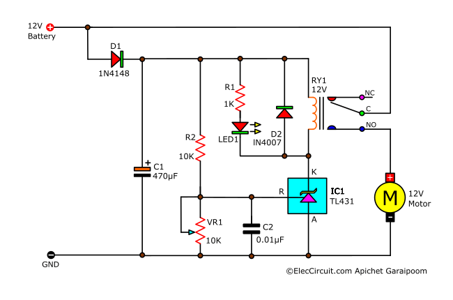 DC pump protection circuit using TL431