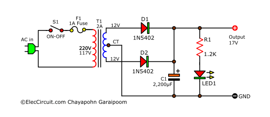 12V 2A power supply circuit