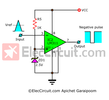 Basic inverting comparator circuit LM311