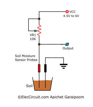 Soil Moisture sensor probes circuit