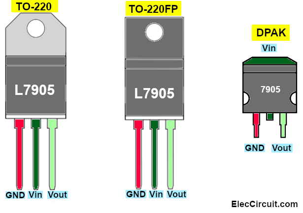 7905 5V Negative Voltage Regulator Circuits | ElecCircuit.com